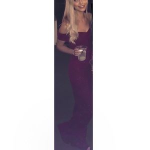 Windsor Off Shoulder Burgundy Jumpsuit